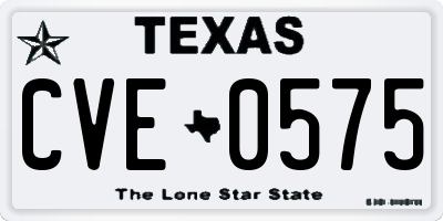 TX license plate CVE0575
