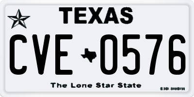 TX license plate CVE0576
