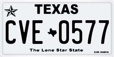 TX license plate CVE0577