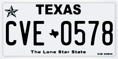 TX license plate CVE0578