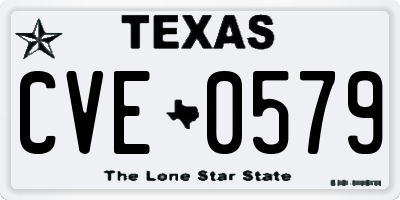 TX license plate CVE0579