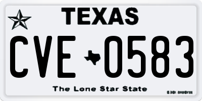 TX license plate CVE0583