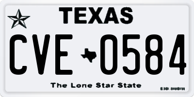TX license plate CVE0584