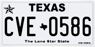 TX license plate CVE0586