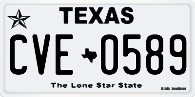 TX license plate CVE0589