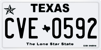 TX license plate CVE0592