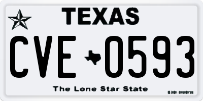 TX license plate CVE0593
