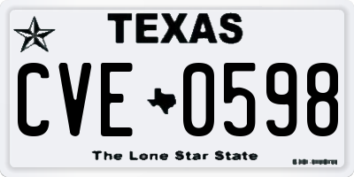 TX license plate CVE0598