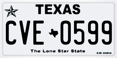 TX license plate CVE0599