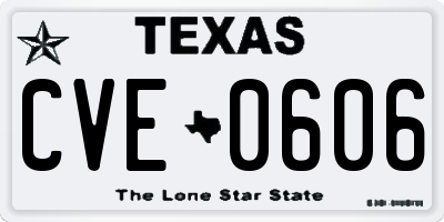 TX license plate CVE0606