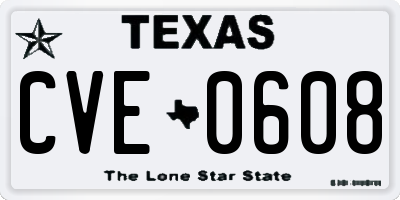 TX license plate CVE0608