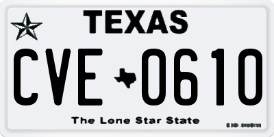 TX license plate CVE0610