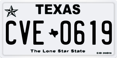TX license plate CVE0619