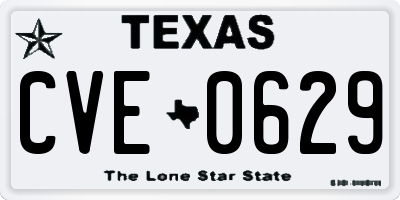 TX license plate CVE0629