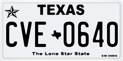 TX license plate CVE0640