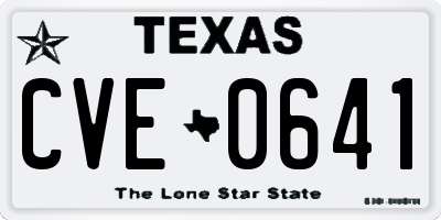 TX license plate CVE0641