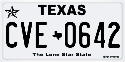TX license plate CVE0642