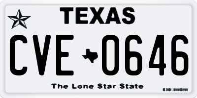 TX license plate CVE0646