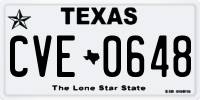 TX license plate CVE0648
