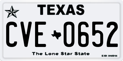 TX license plate CVE0652
