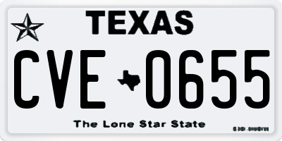 TX license plate CVE0655