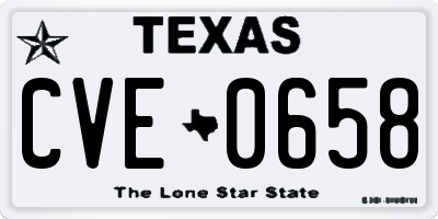 TX license plate CVE0658
