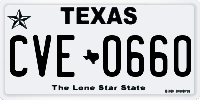 TX license plate CVE0660