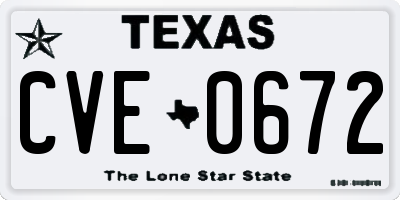 TX license plate CVE0672