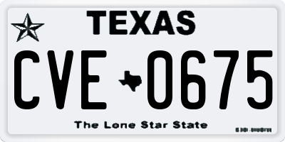 TX license plate CVE0675