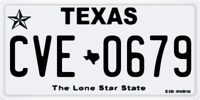 TX license plate CVE0679