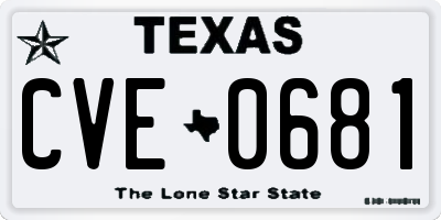 TX license plate CVE0681