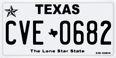 TX license plate CVE0682