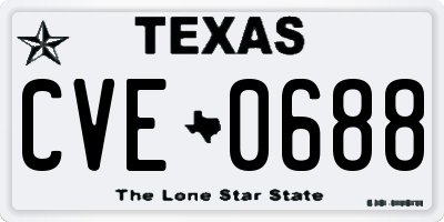 TX license plate CVE0688