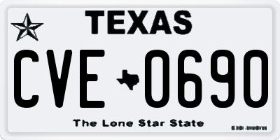 TX license plate CVE0690