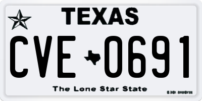 TX license plate CVE0691