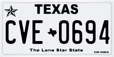 TX license plate CVE0694