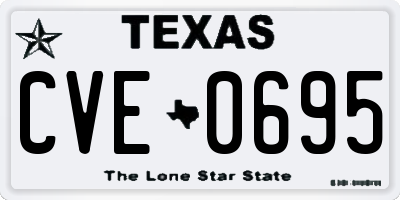 TX license plate CVE0695