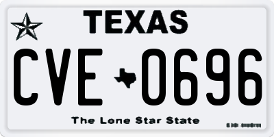 TX license plate CVE0696