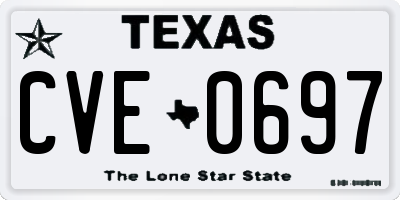 TX license plate CVE0697