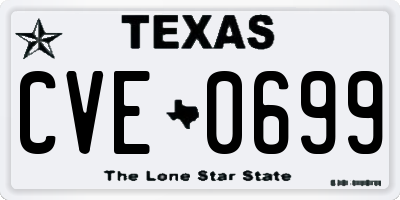 TX license plate CVE0699