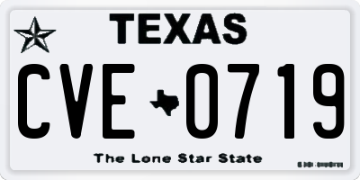 TX license plate CVE0719