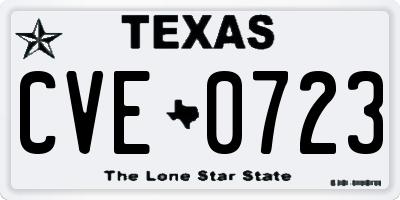 TX license plate CVE0723