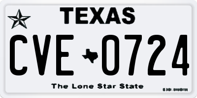 TX license plate CVE0724