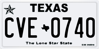 TX license plate CVE0740