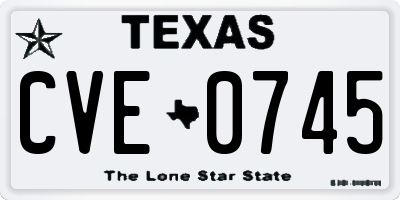 TX license plate CVE0745