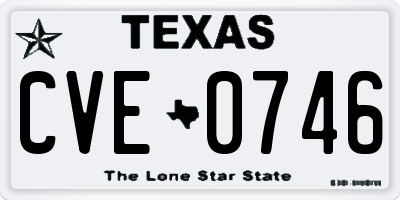 TX license plate CVE0746