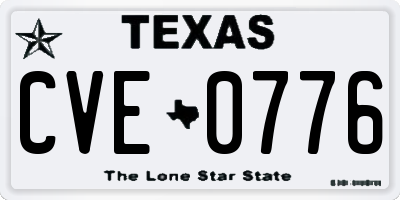 TX license plate CVE0776