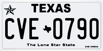TX license plate CVE0790