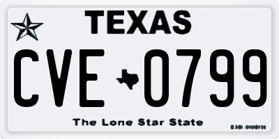TX license plate CVE0799