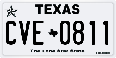 TX license plate CVE0811